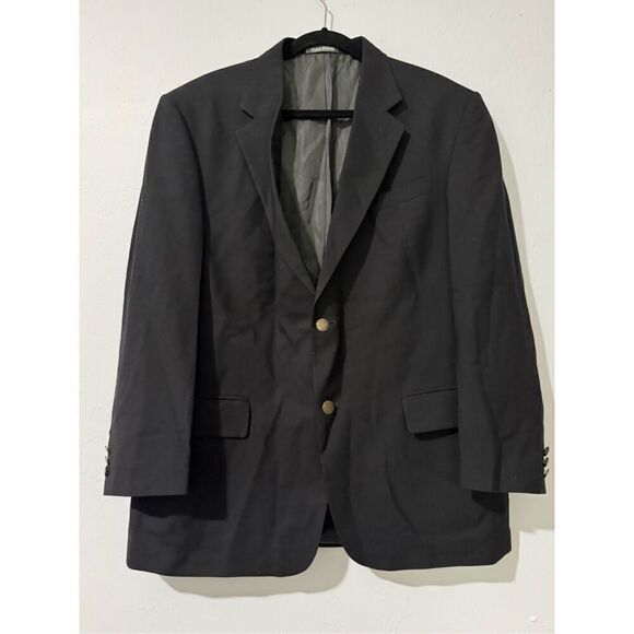 Oscar de La Renta 100% wool blazer 44R gold accent buttons